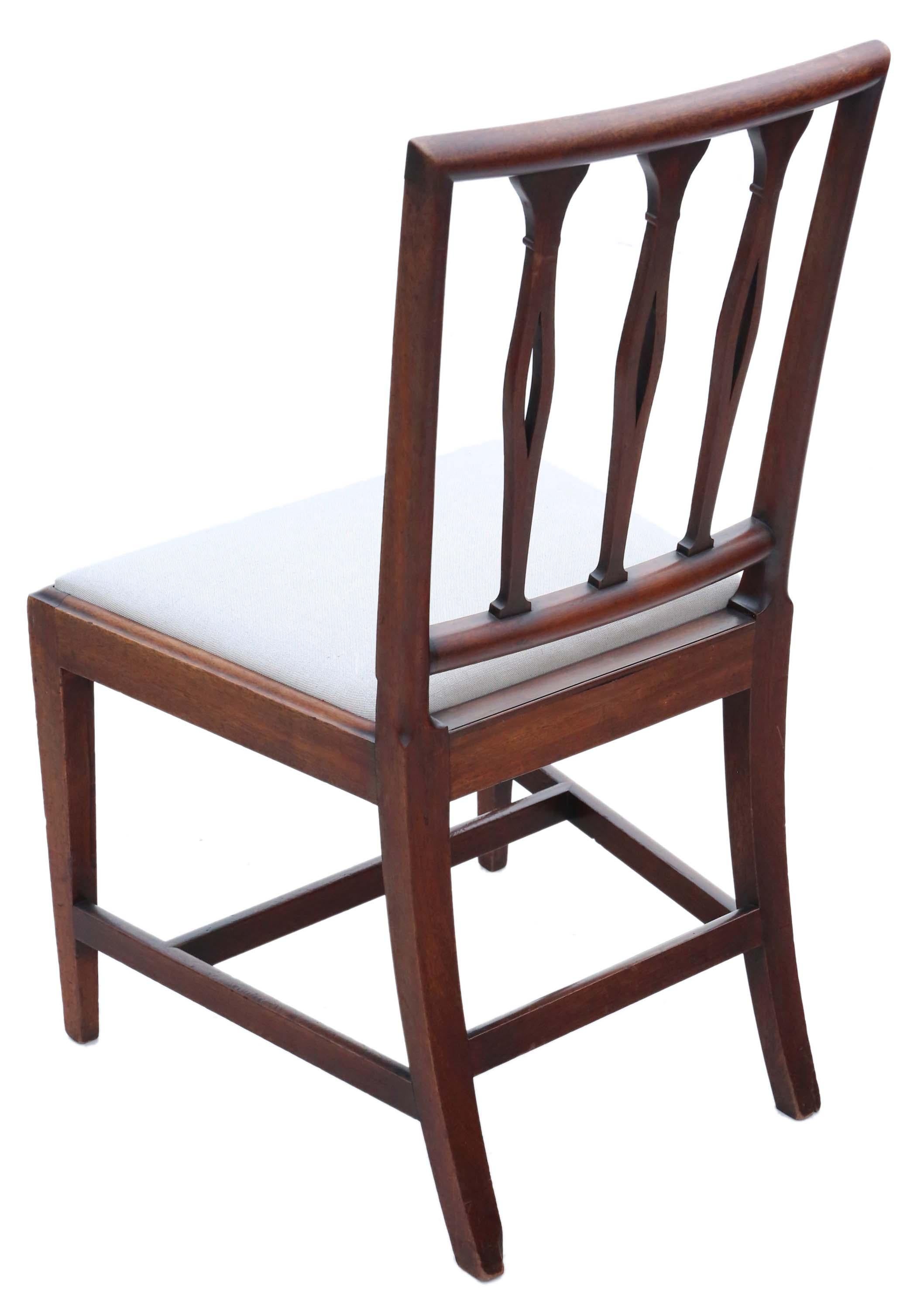 Antique Fine Quality Set of 8 '6 + 2' Georgian Mahogany Dining Chairs C1820 6