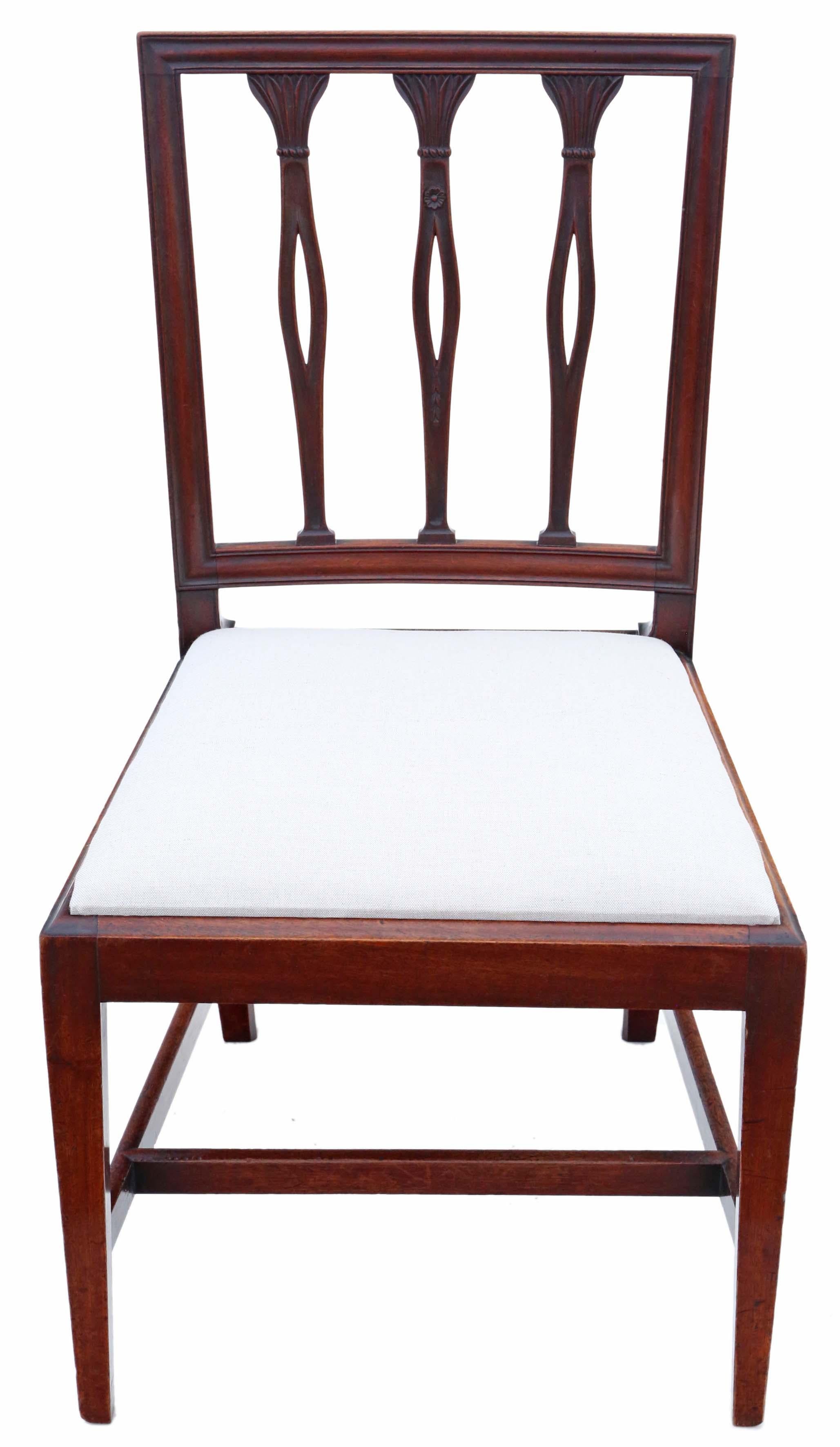 Antique Fine Quality Set of 8 '6 + 2' Georgian Mahogany Dining Chairs C1820 4