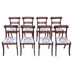 Antique Fine Quality Set of 8 Regency Faux Rosewood Dining Chairs 19th Century C