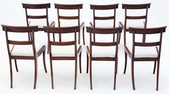 Antique Fine Quality Set of 8 Regency Mahogany Dining Chairs, 19th Century