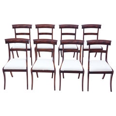 Antiguo juego de 8 sillas de comedor de caoba de la Regencia Siglo XIX