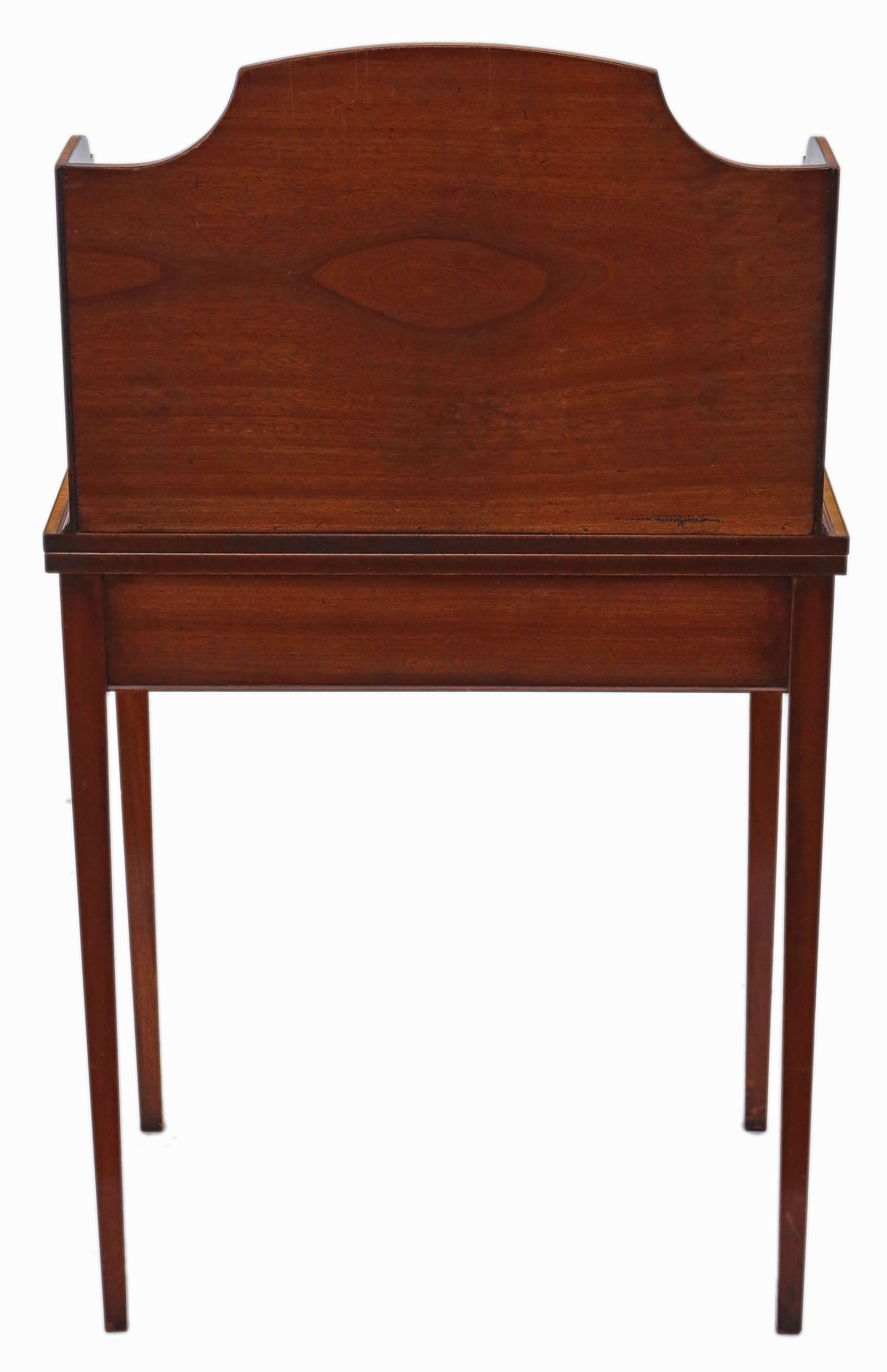 Antiker, hochwertiger, kleiner, georgianischer Revival-Schreibtisch aus satinierter Birke im Angebot 2