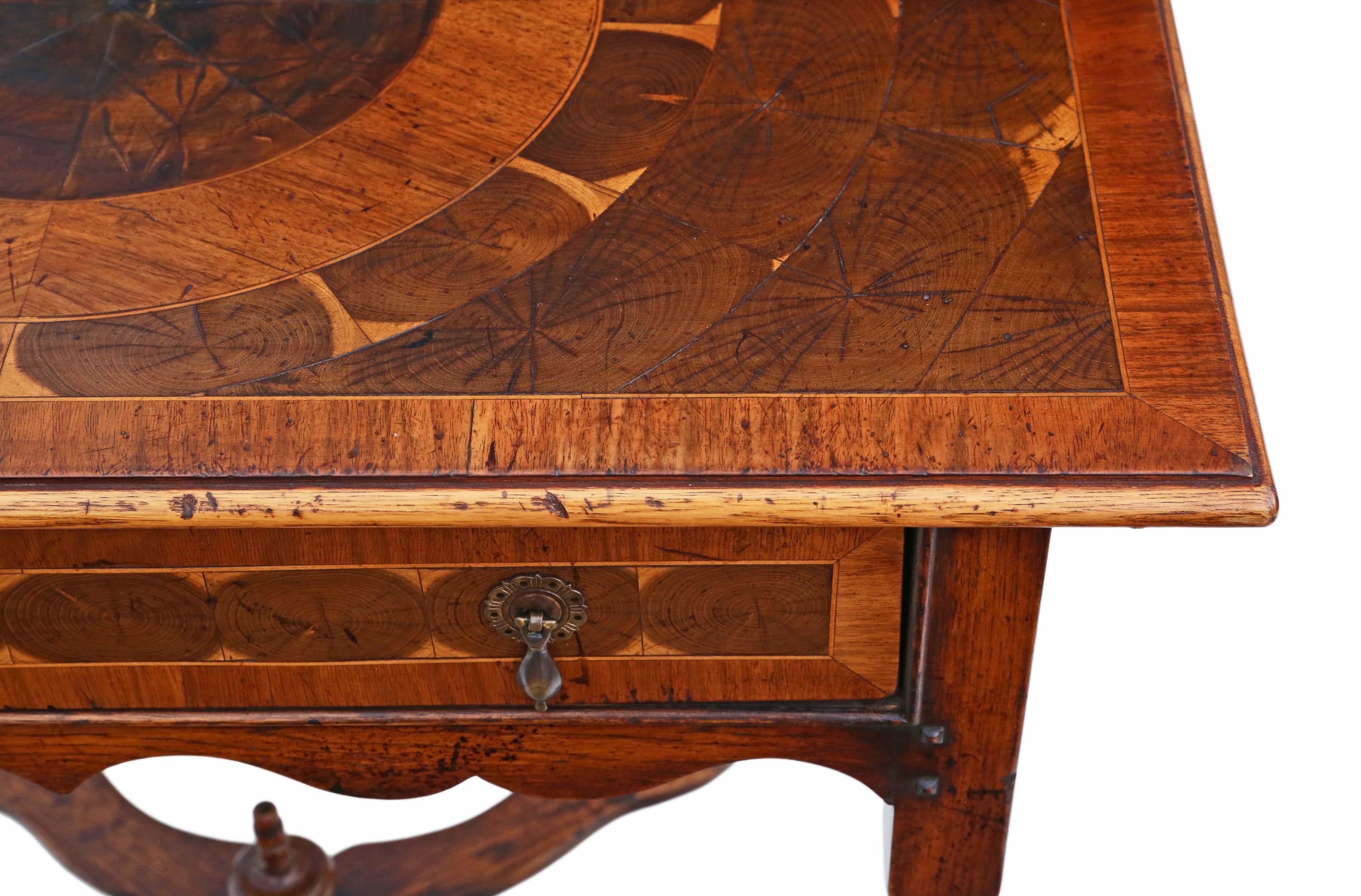 20th Century Antique Fine Quality Walnut Oyster Veneer Writing Side or Occasional Table For Sale