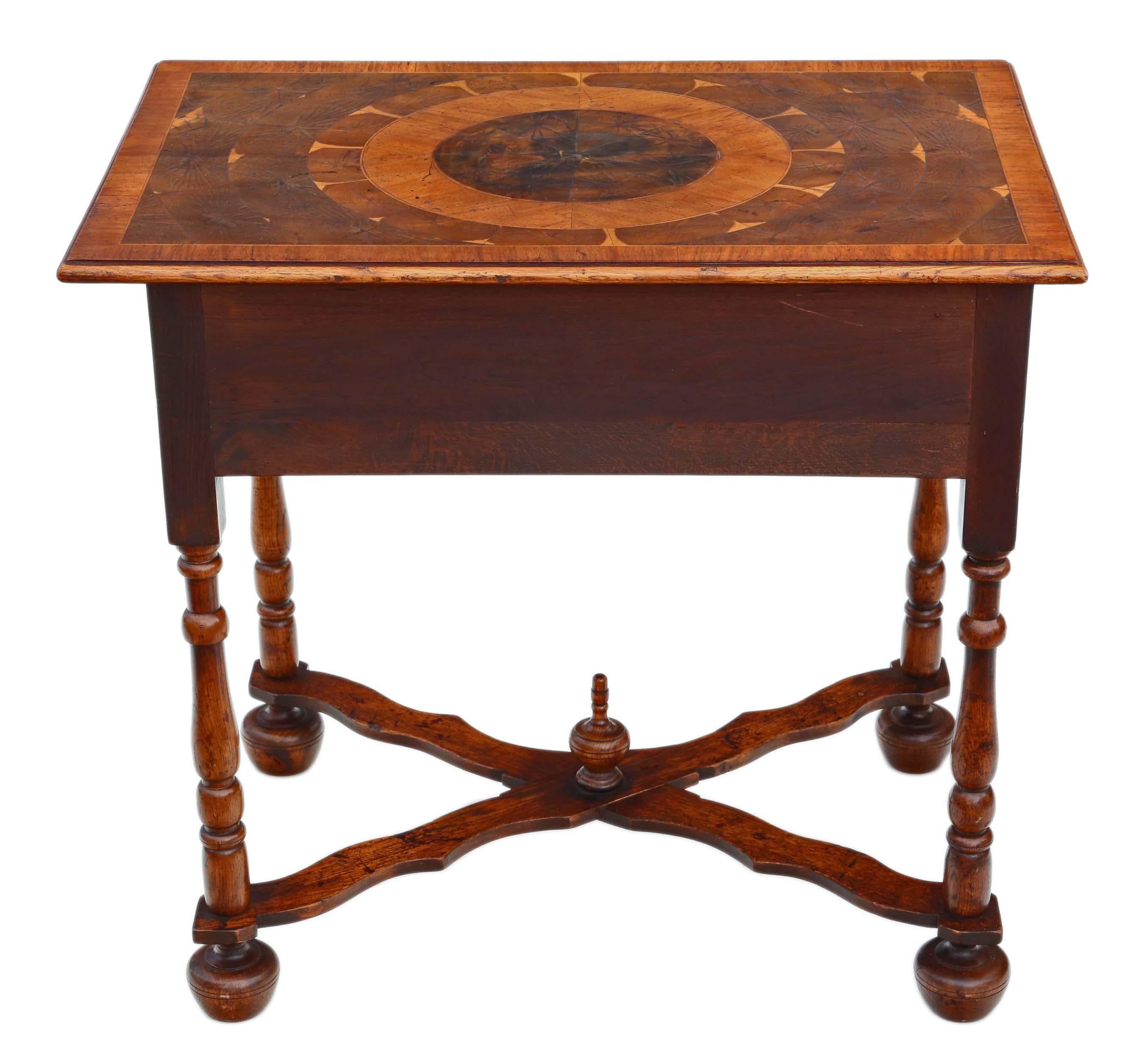 Antique Fine Quality Walnut Oyster Veneer Writing Side or Occasional Table For Sale 5