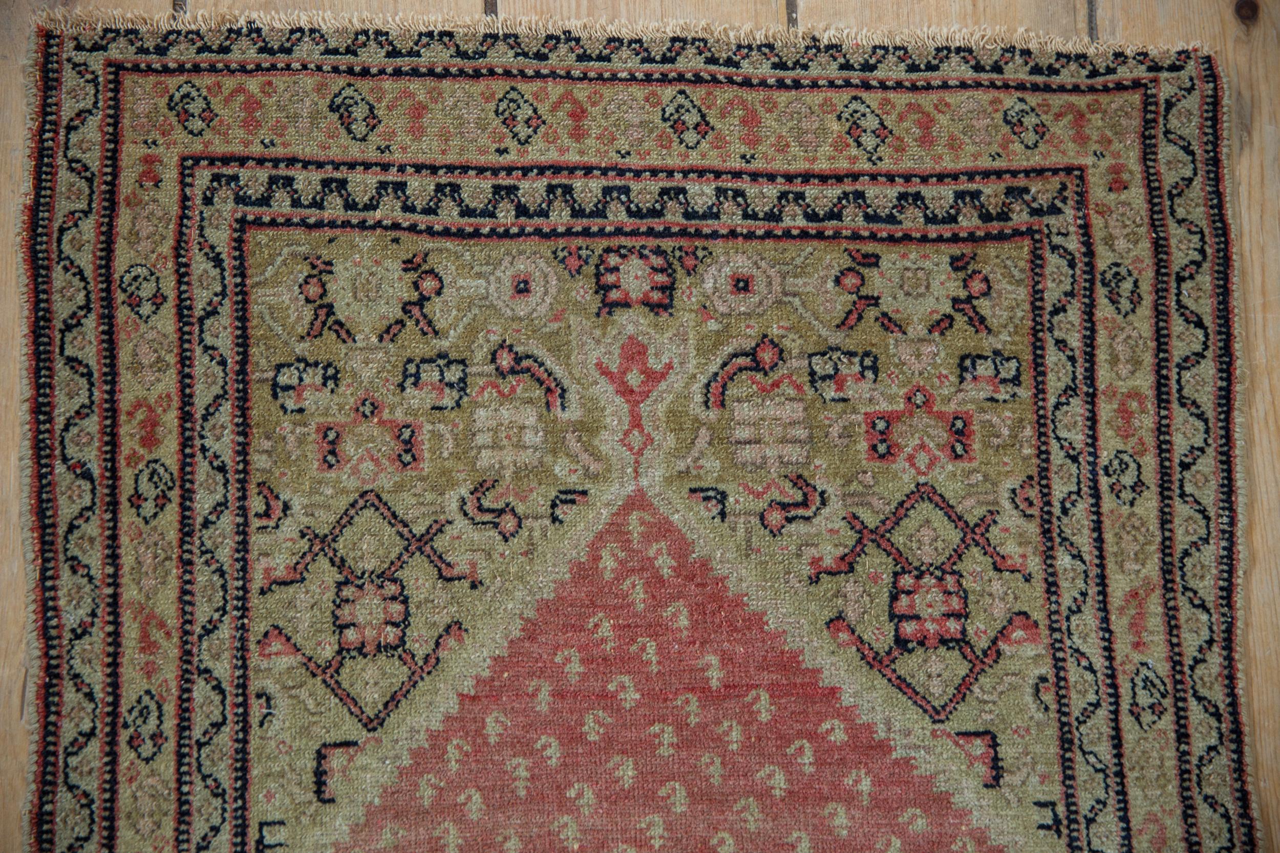 Hand-Knotted Antique Fine Senneh Rug Mat For Sale