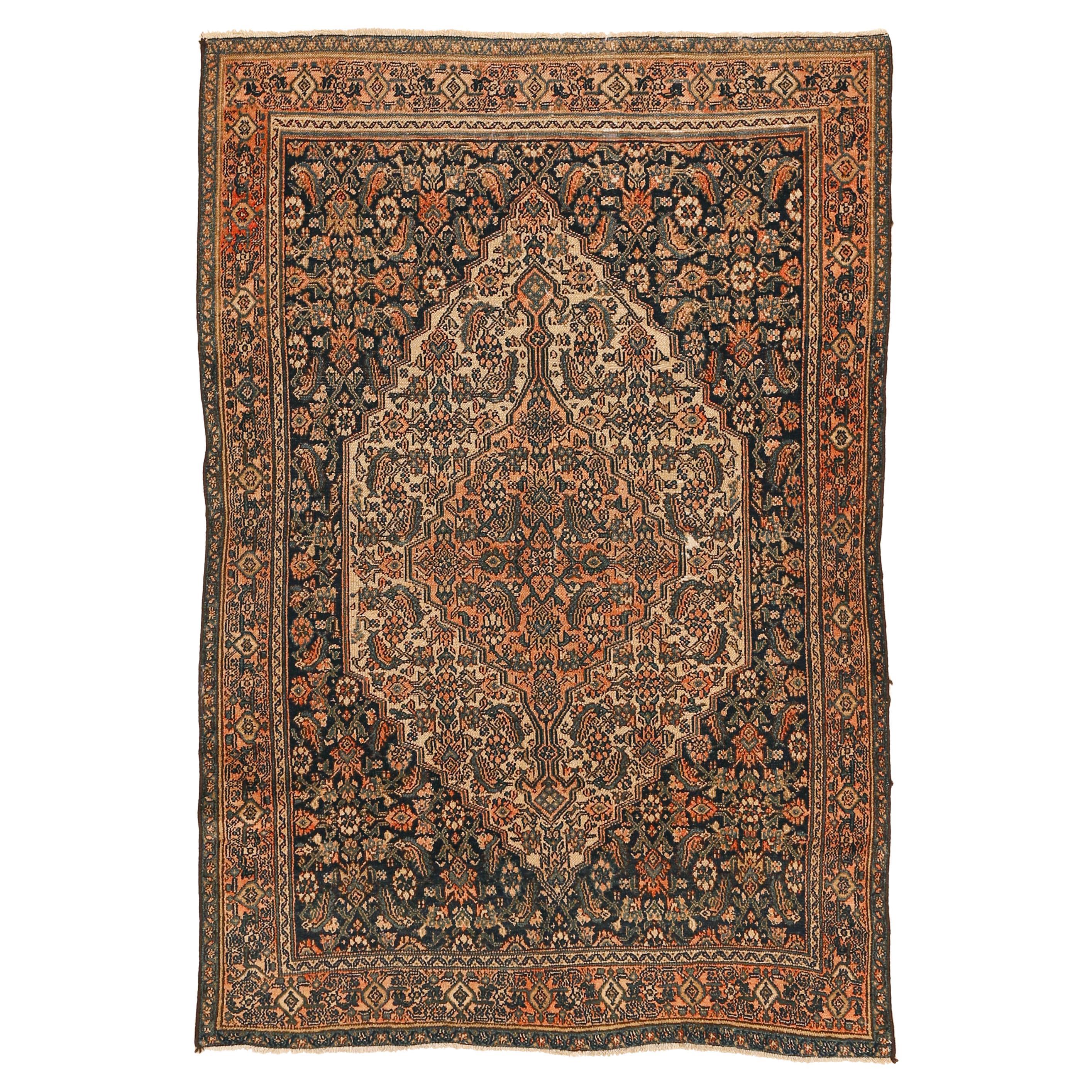 Antique Fine Senneh Rug with Herati Pattern