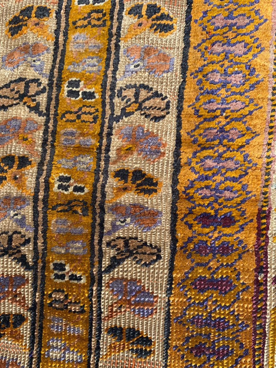 Bobyrug’s Antique Fine Silk Turkish Anatolian Distressed Cesareh Rug For Sale 4