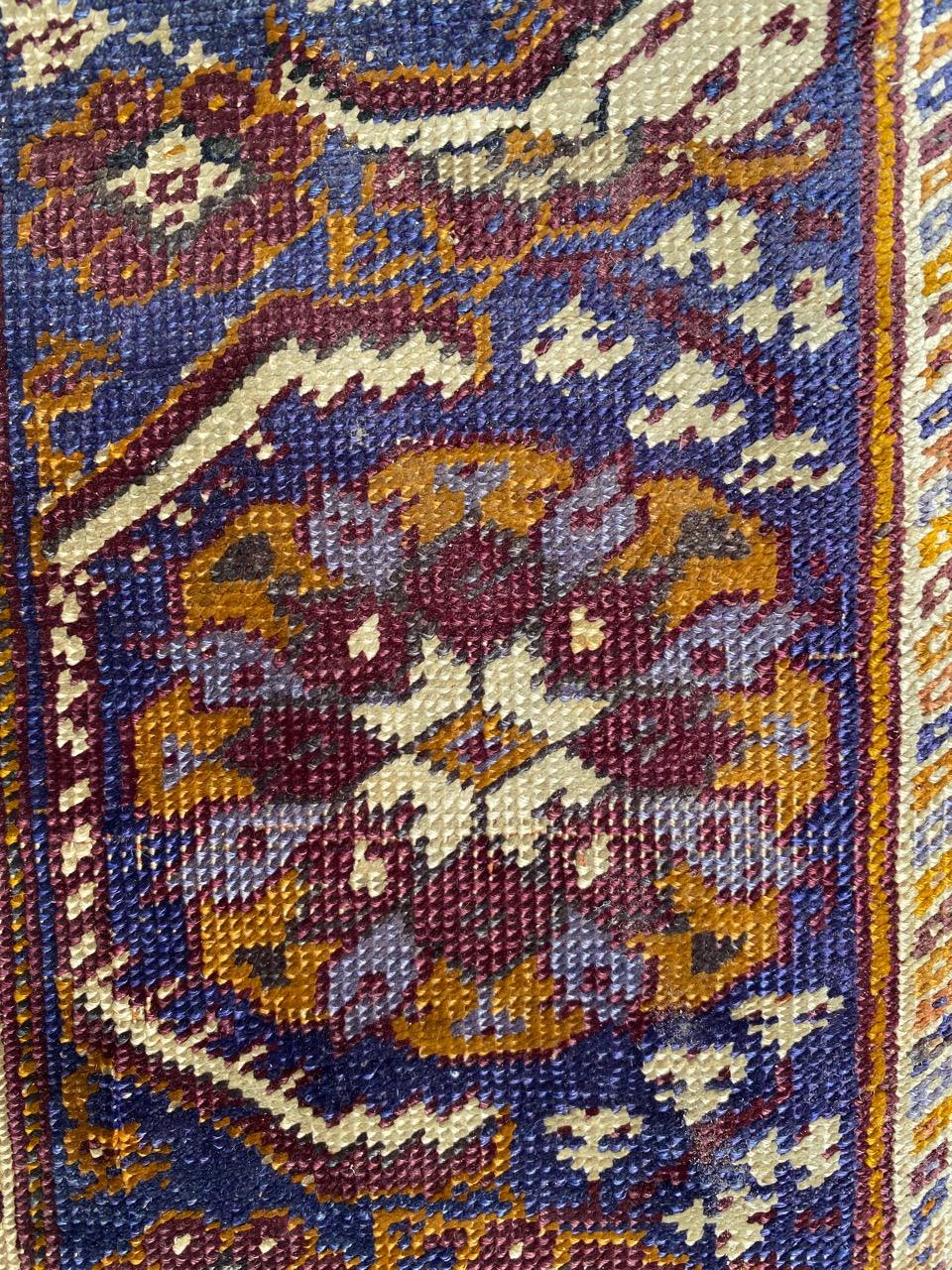 Bobyrug’s Antique Fine Silk Turkish Anatolian Distressed Cesareh Rug For Sale 5