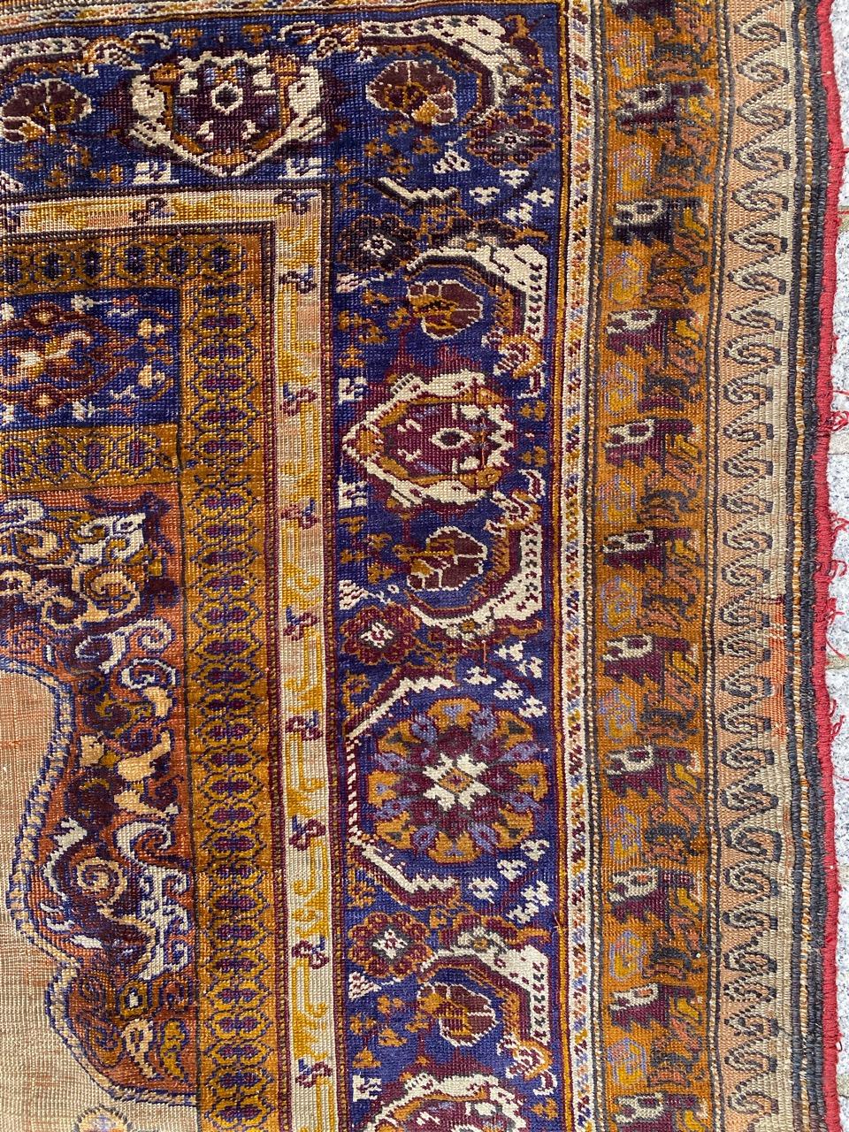 Bobyrug’s Antique Fine Silk Turkish Anatolian Distressed Cesareh Rug For Sale 10