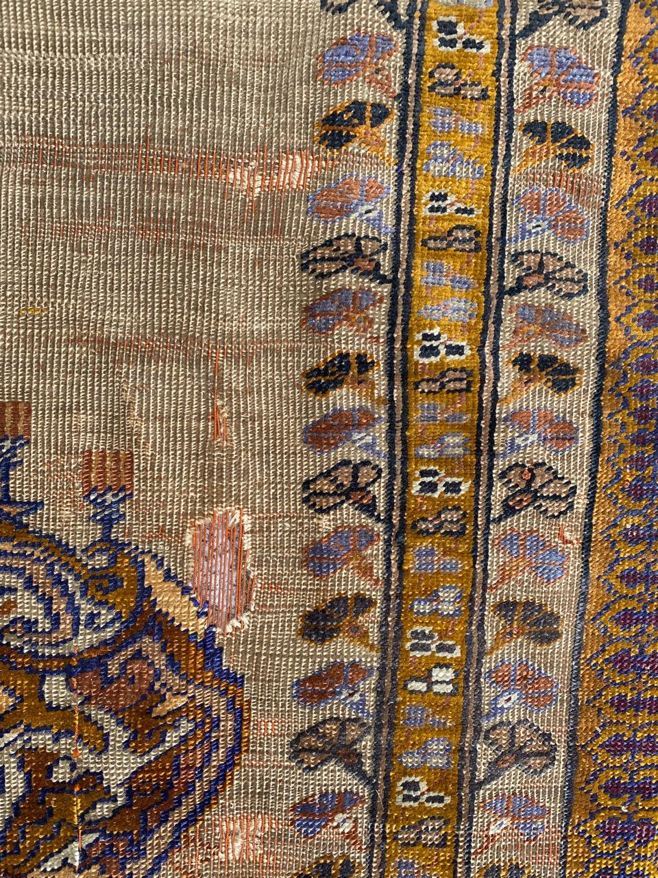 Bobyrug's Antique Fine Silk Turkish Anatolian Distressed Cesareh Rug (Türkisch) im Angebot