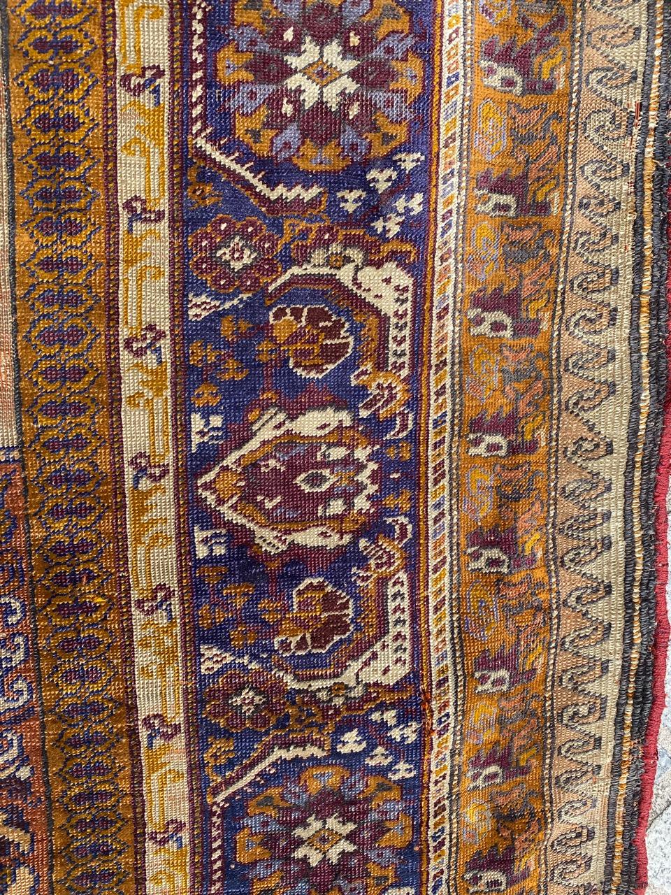 Bobyrug's Antique Fine Silk Turkish Anatolian Distressed Cesareh Rug (Handgeknüpft) im Angebot