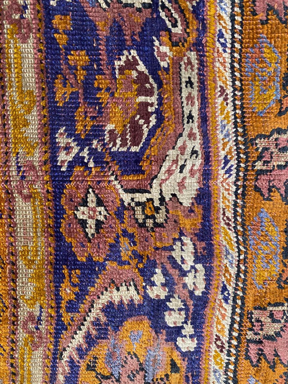 Bobyrug’s Antique Fine Silk Turkish Anatolian Distressed Cesareh Rug For Sale 3