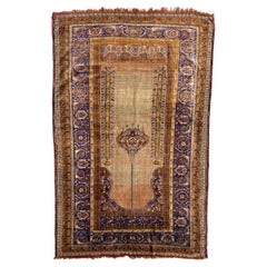 Bobyrug’s Antique Fine Silk Turkish Anatolian Distressed Cesareh Rug