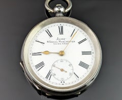 Antique Fine Silver Pocket Watch, Fob Watch, Acme