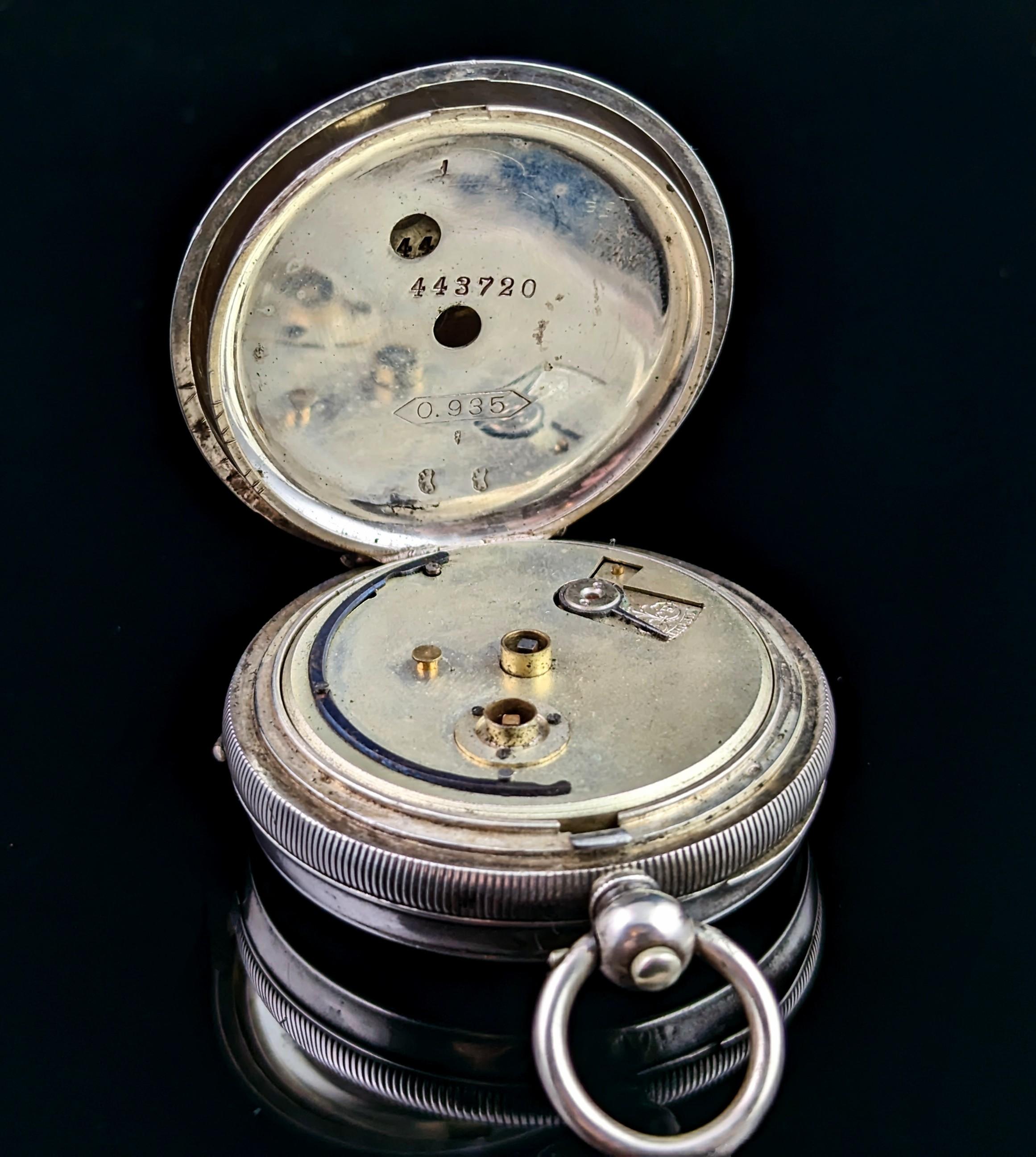 Antique Fine Silver Pocket Watch, Fob Watch, Acme 1