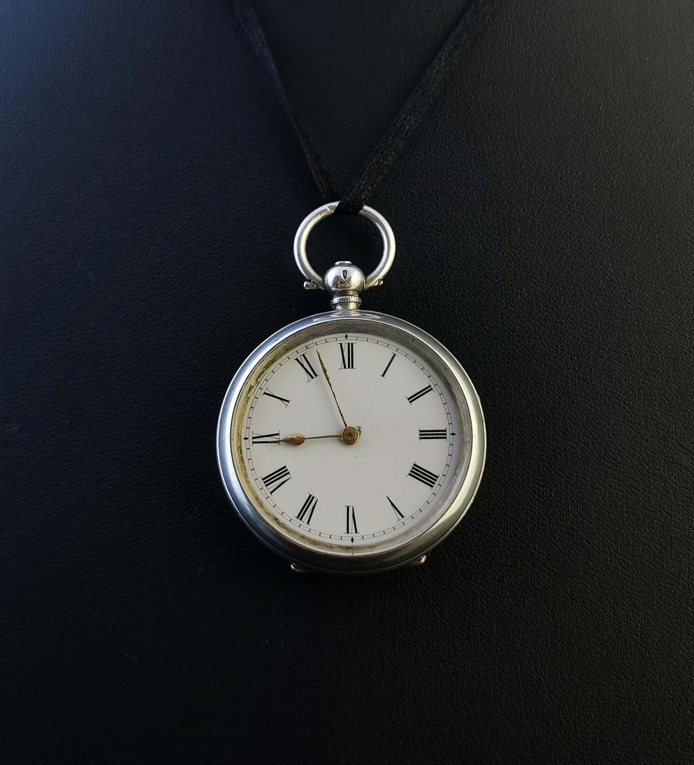 silver fob watch