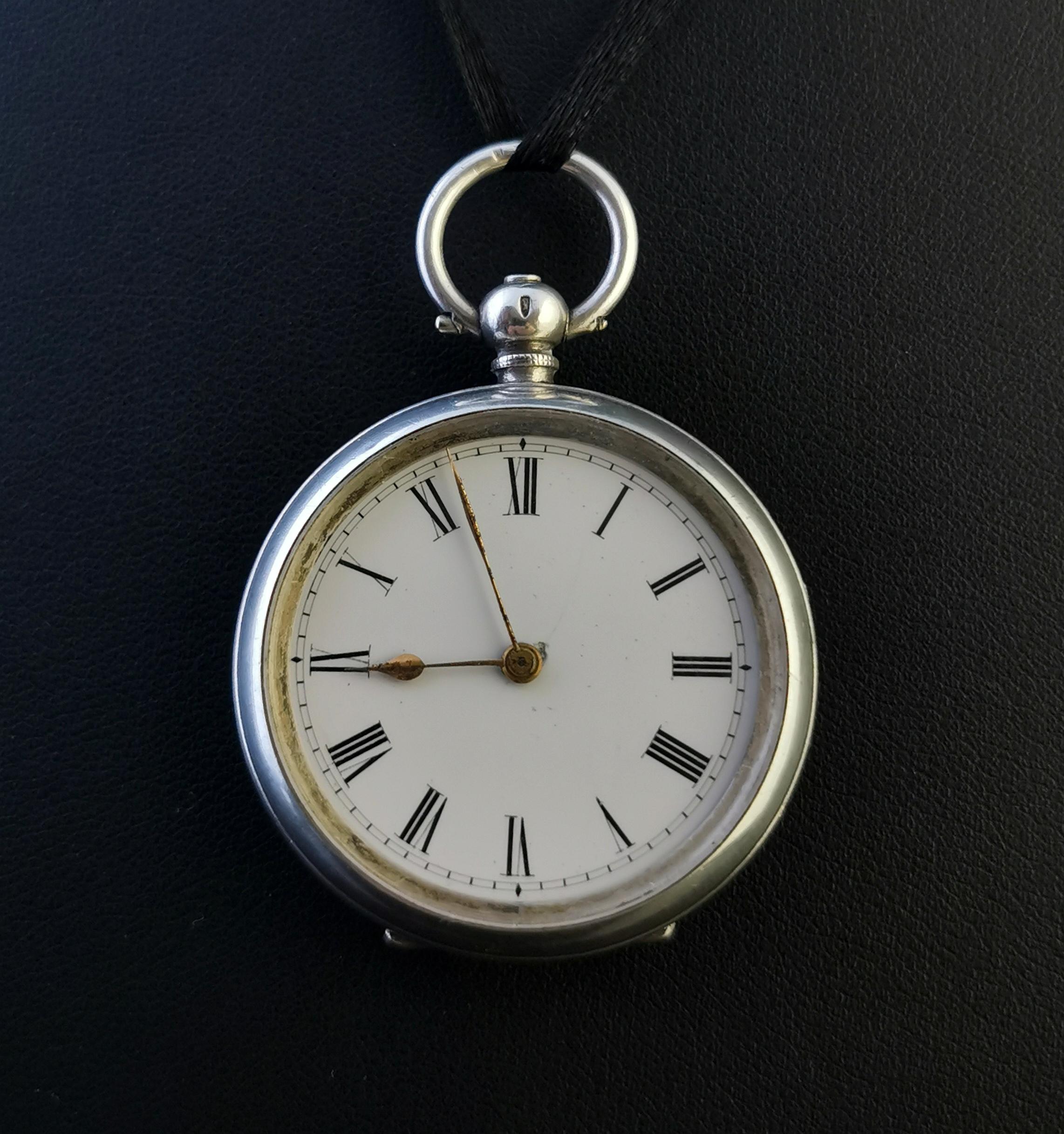 ladies silver pocket watch