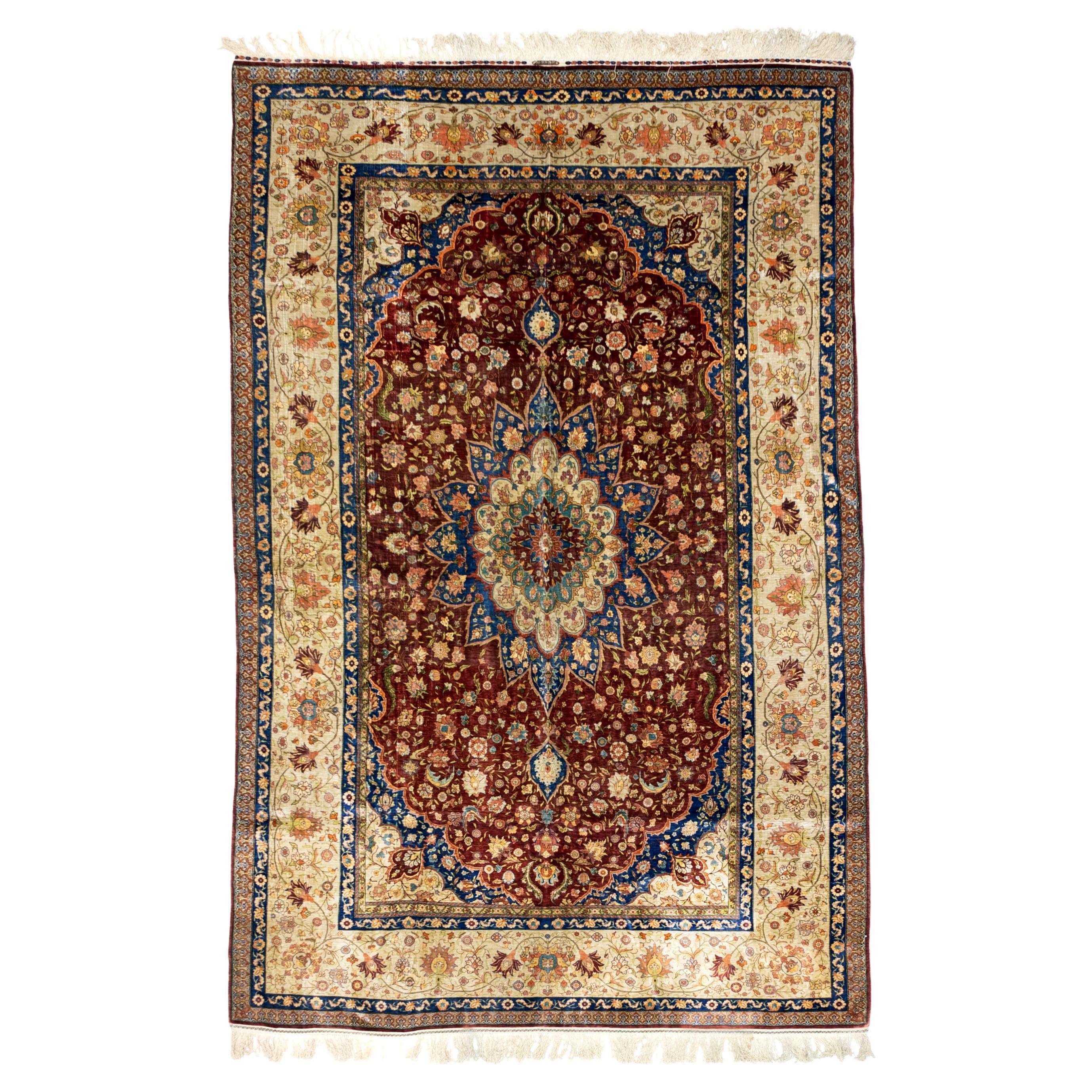 Antique Fine Turkish Rug 5'3" x 8’2" For Sale