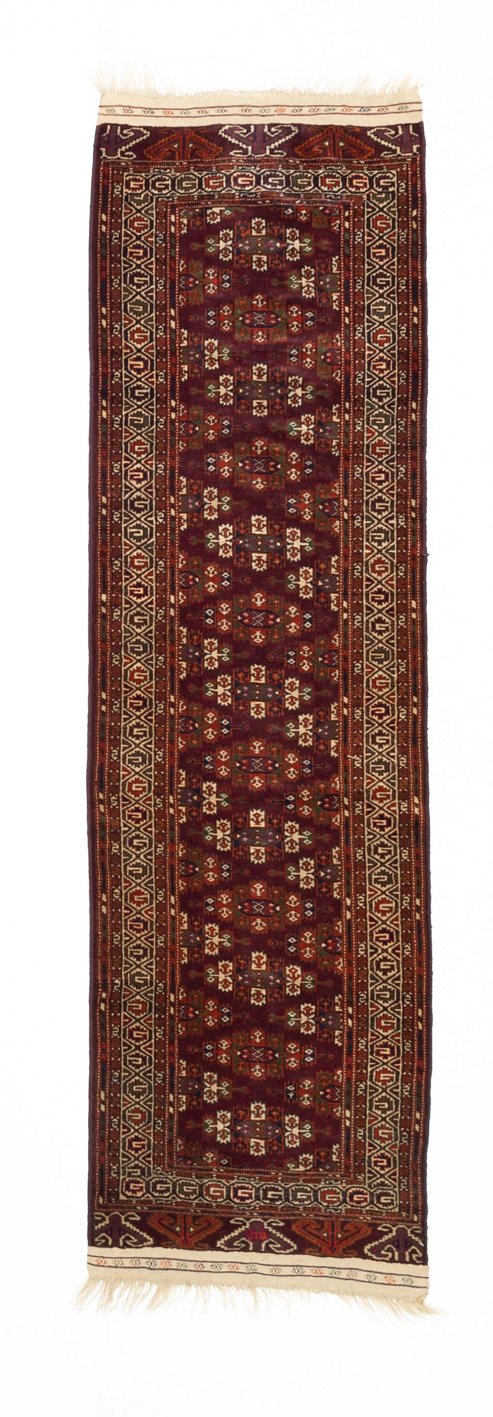 Antike Feine Turkmenische Stammes-Läufer 2'11 x 8'11 (Handgeknüpft) im Angebot