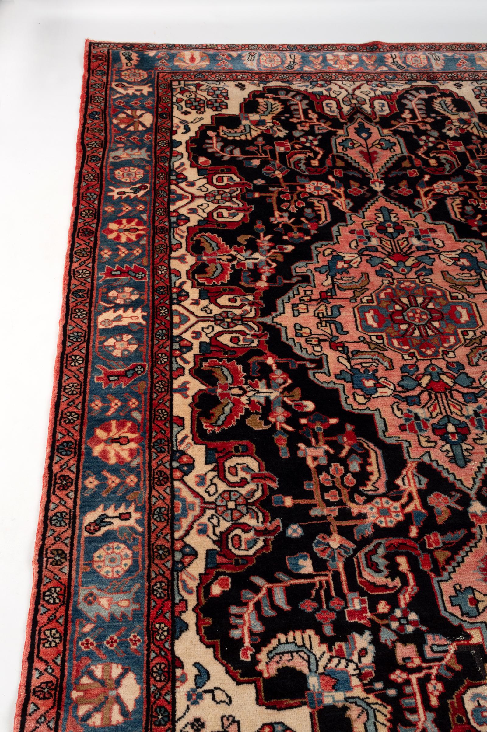 Wool Antique Fine West Persian Carpet Rug For Sale