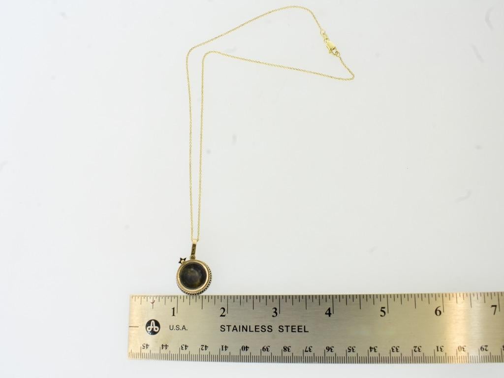 Pendentif ancien en labradorite finement sculptée Man in the MoonRose Diamond, c. 1888 en vente 7