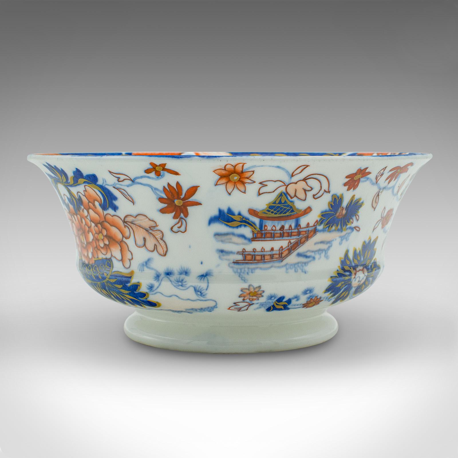 Late Victorian Antique Finger Bowl, English, Decorative Ceramic Serving Dish, Victorian, C.1900 For Sale
