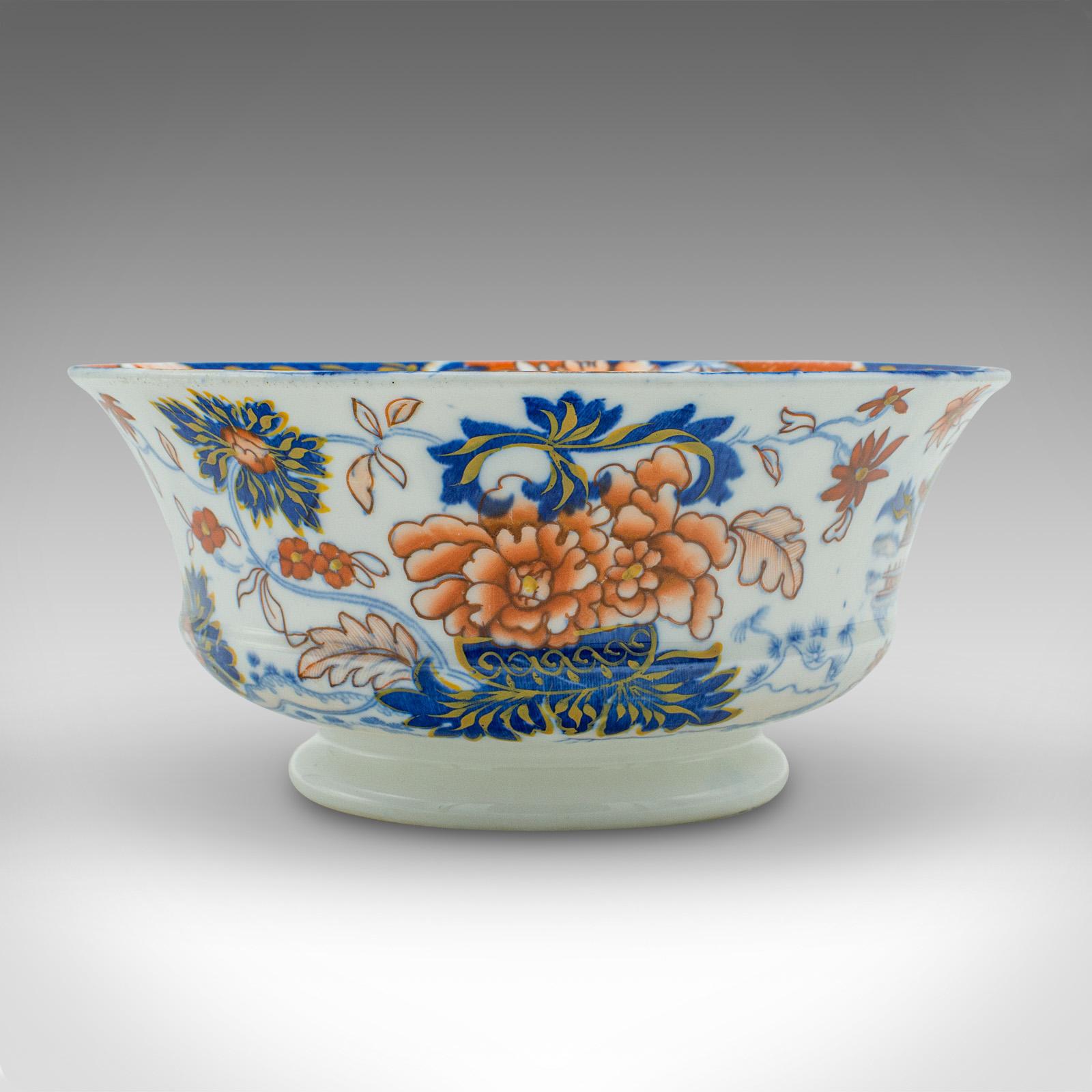 British Antique Finger Bowl, English, Decorative Ceramic Serving Dish, Victorian, C.1900 For Sale