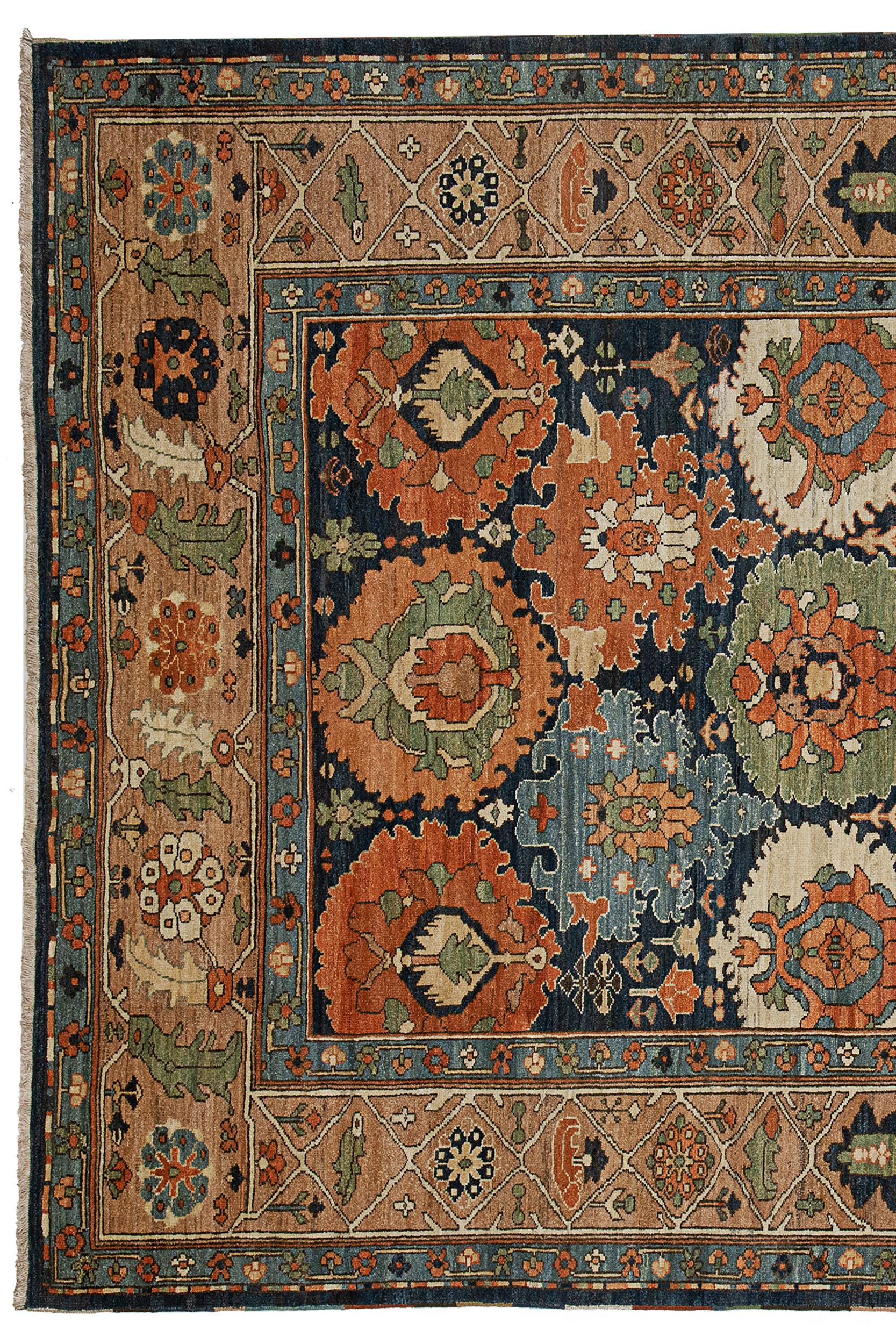 Antiker, lackierter Serapi-Teppich 313x260cm (Wolle) im Angebot