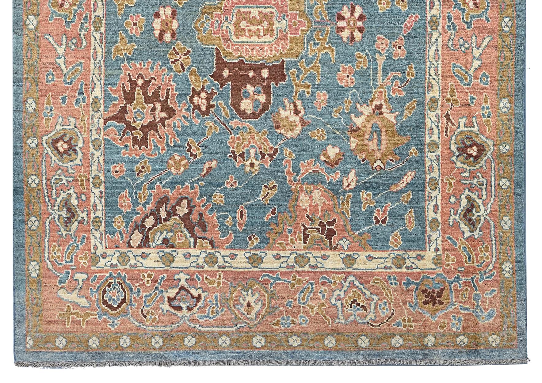 Antiker fertiger Ushak-Teppich 374x265cm (Asiatisch) im Angebot