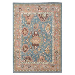 Antique Finished Ushak Carpet 374x265cm
