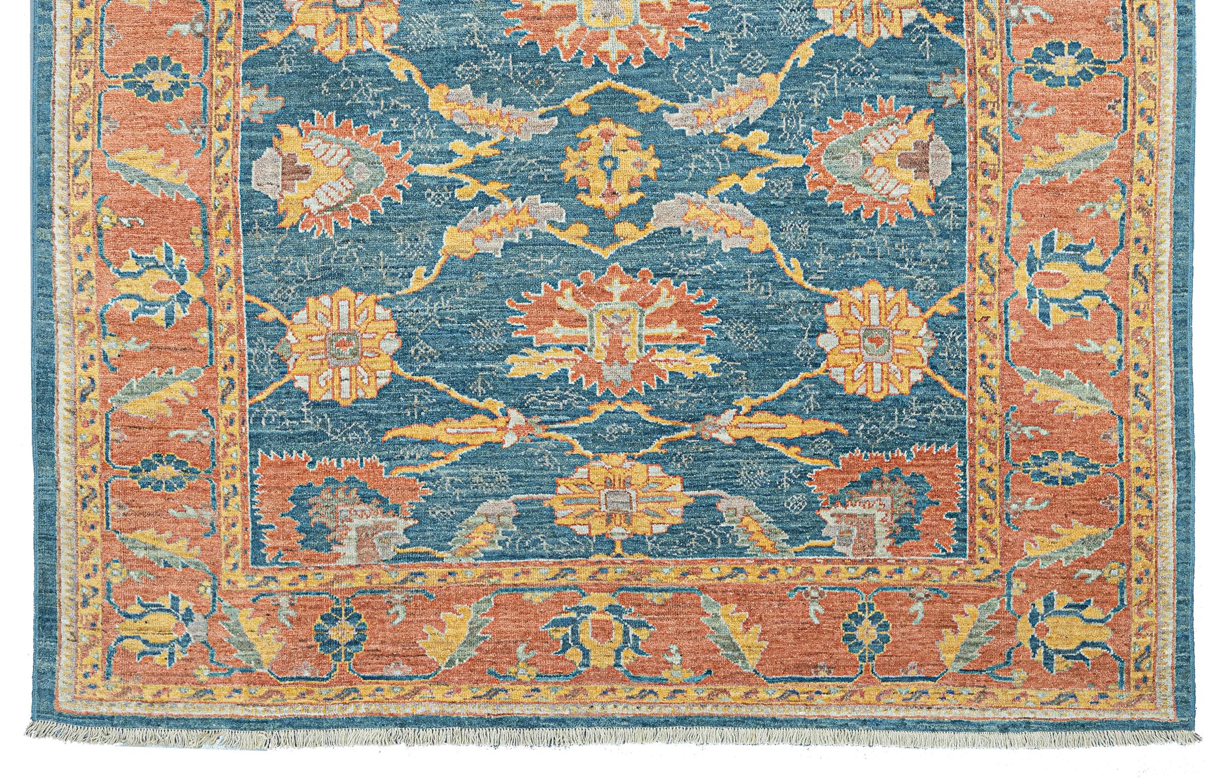 Turco Tappeto Ushak con finitura antica 376x312 cm in vendita
