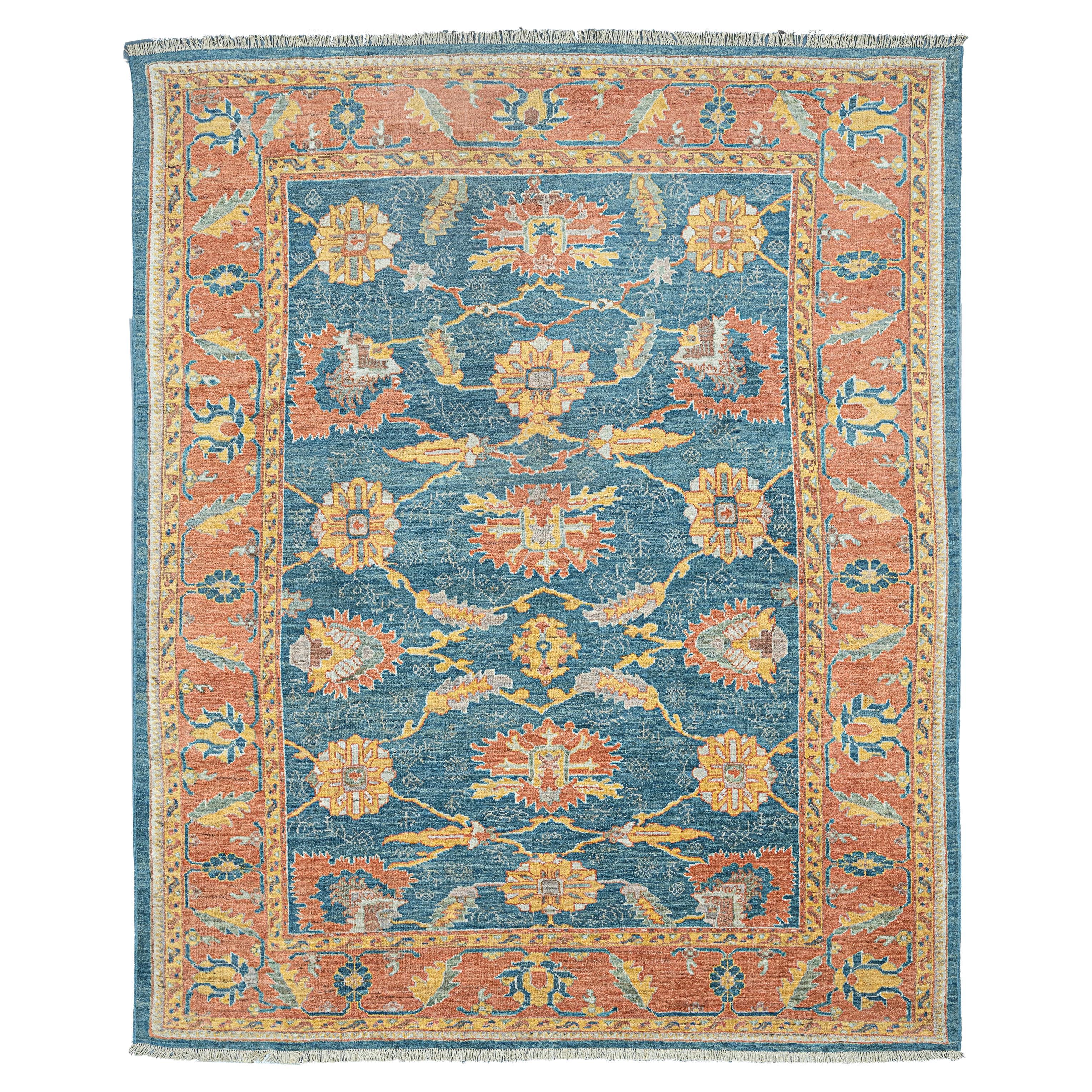 Tappeto Ushak con finitura antica 376x312 cm in vendita