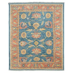 Antique Finished Ushak Carpet 376x312cm
