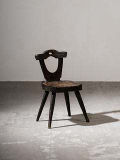 Chaise finlandaise ancienne en pin rustique