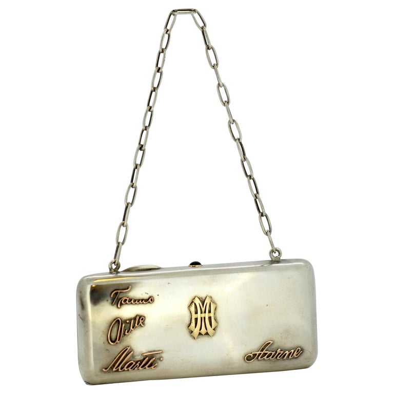 Antique Finnish Silver Coin Purse with Solid Gold Initials, Finland, 1921 For Sale at 1stdibs