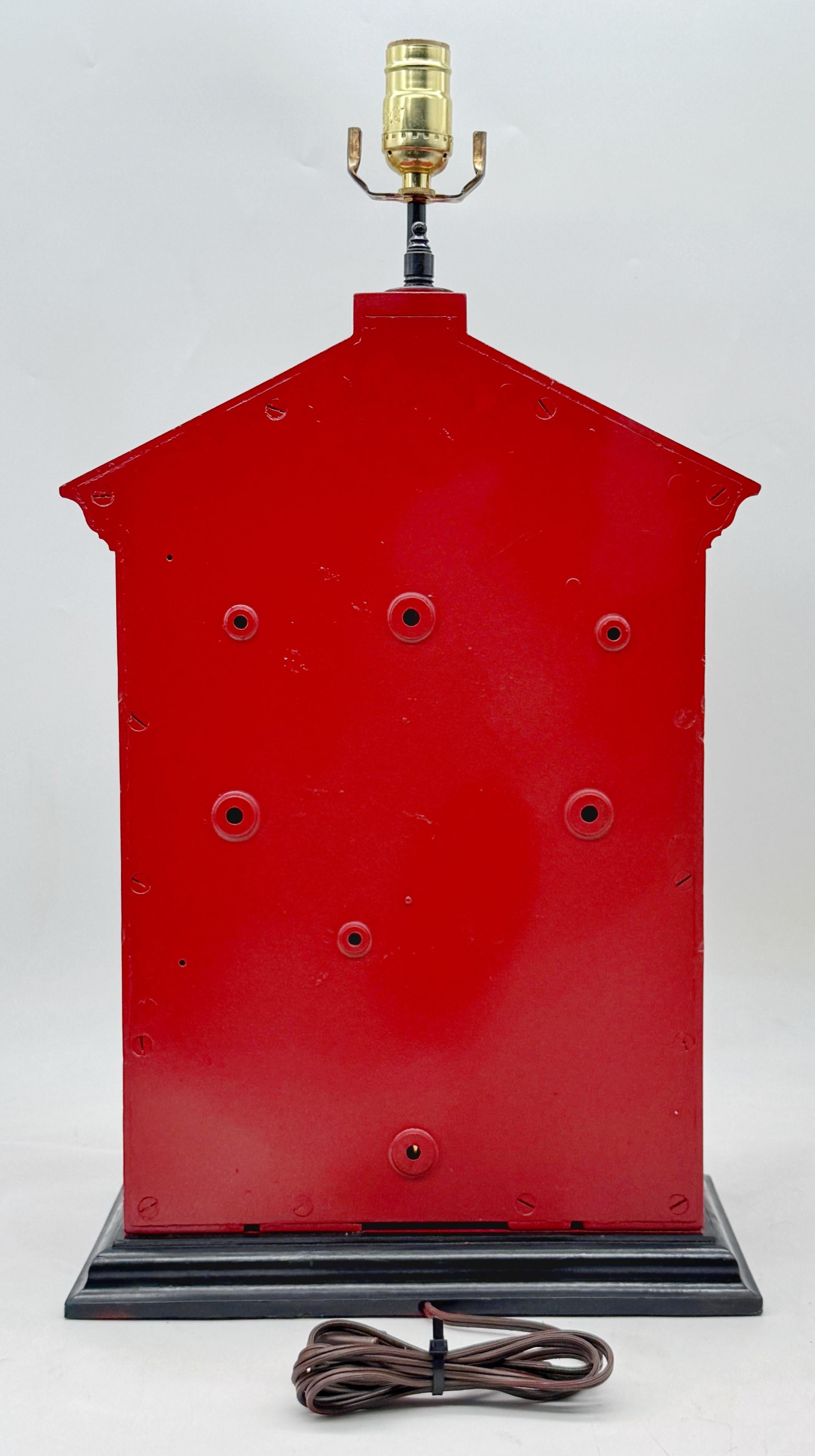 Brass Antique Fire Alarm Box Converted Lamp by Gamewell Co., Newton, MA, Circa 1930 For Sale