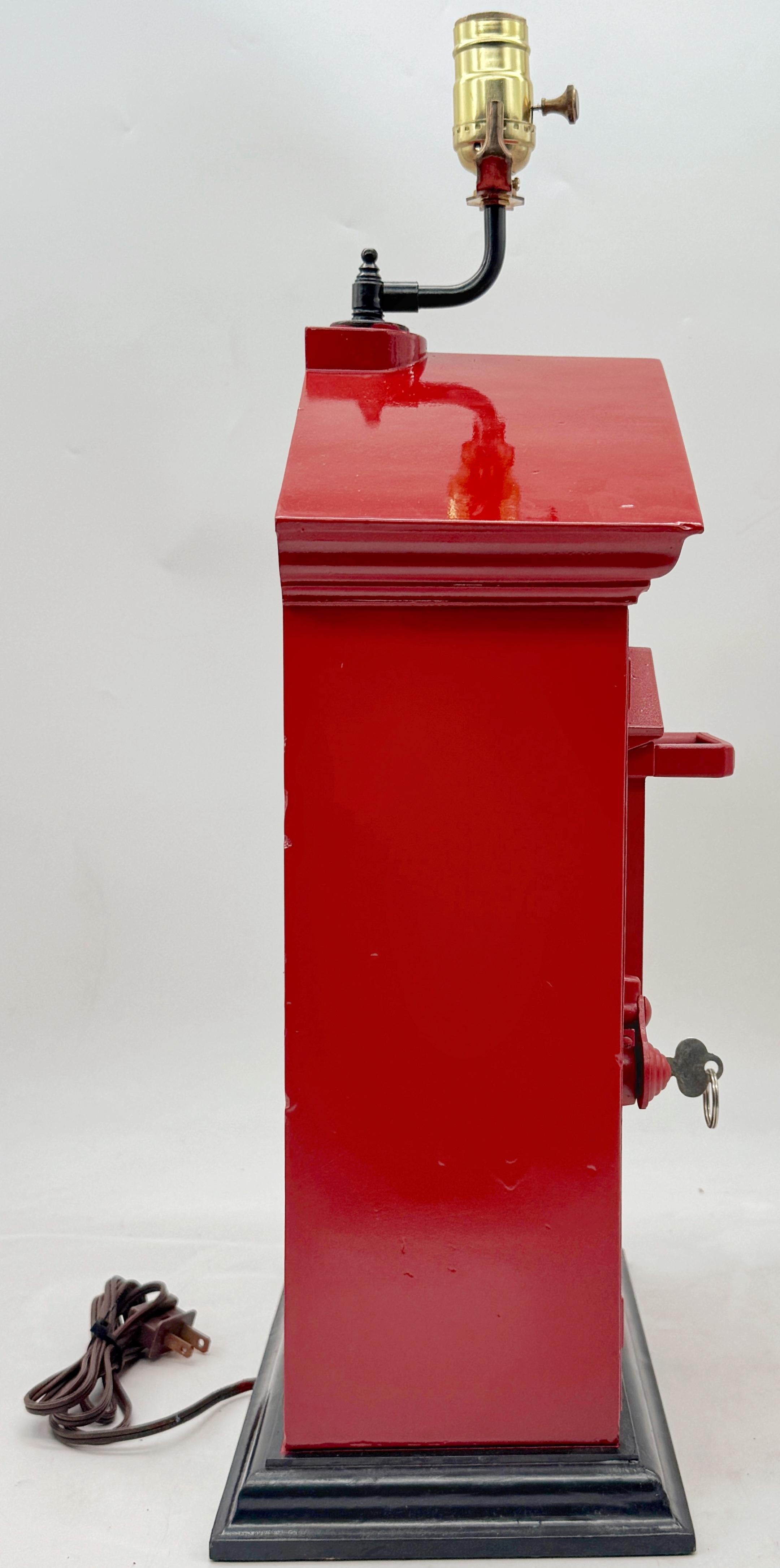 Antique Fire Alarm Box Converted Lamp by Gamewell Co., Newton, MA, Circa 1930 For Sale 1