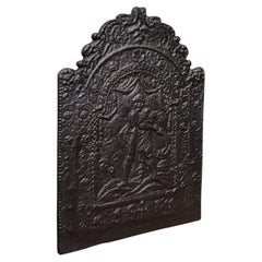 Antique Fire Back, English, Fireplace Reflector, Neoclassical Revival, Victorian