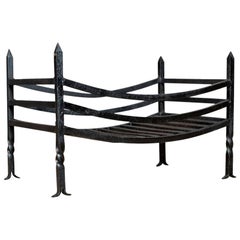 Antique Fire Basket, English, Victorian, Fireplace Grate, Early 20th Century
