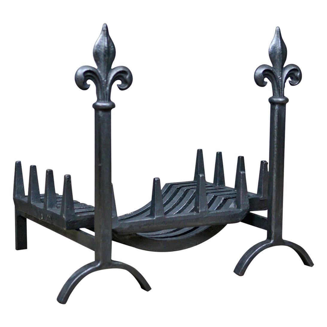 Antique Fire Basket, Grate, Dogs, Andirons, English, Victorian, circa 1900