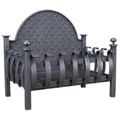 Antique Fire Basket, Victorian Fireplace Grate, English circa 1900