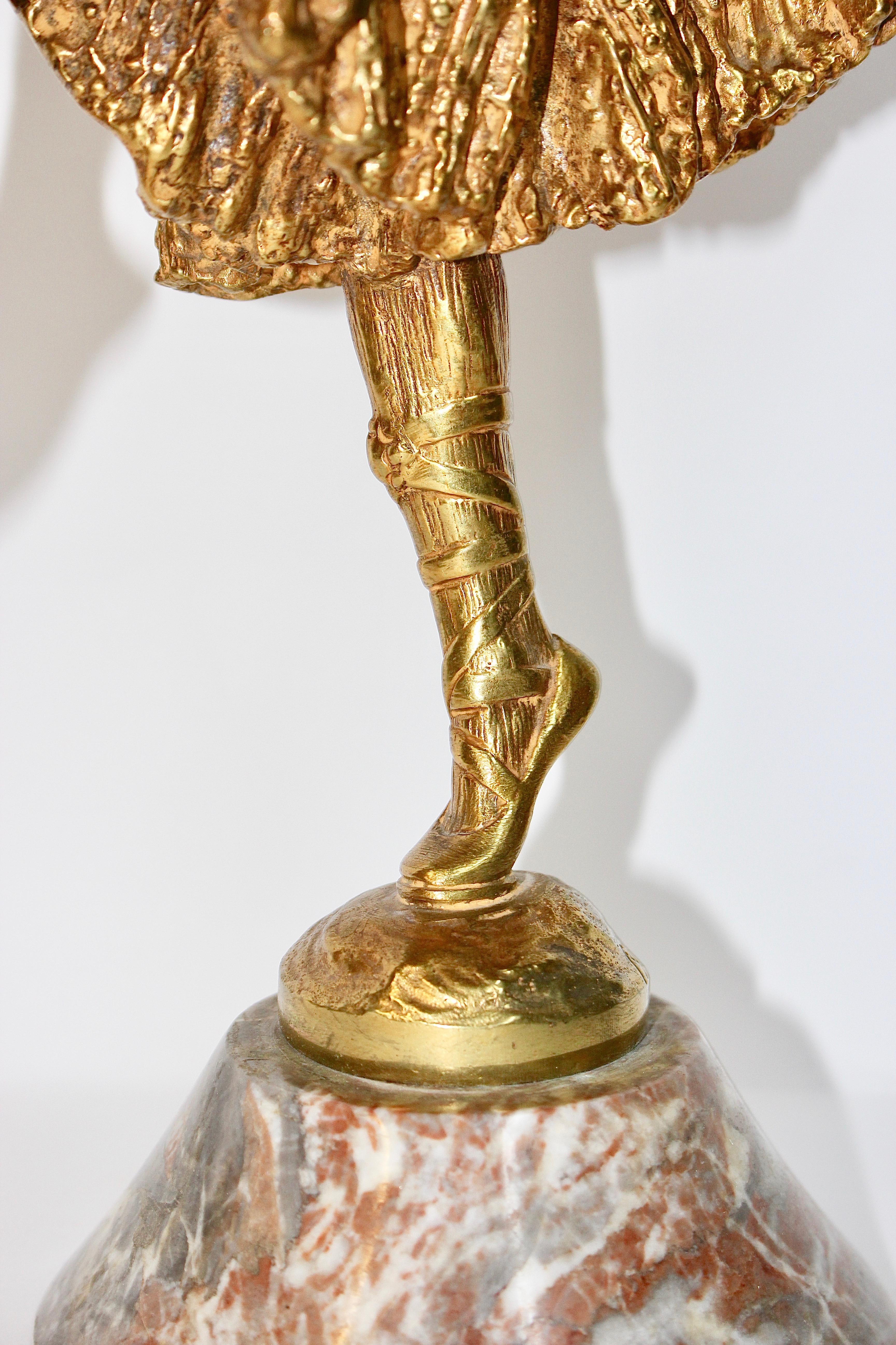 Gilt Antique Fire-Gilded Bronze Sculpture, Art Deco, Nouveau Dancing Lady 