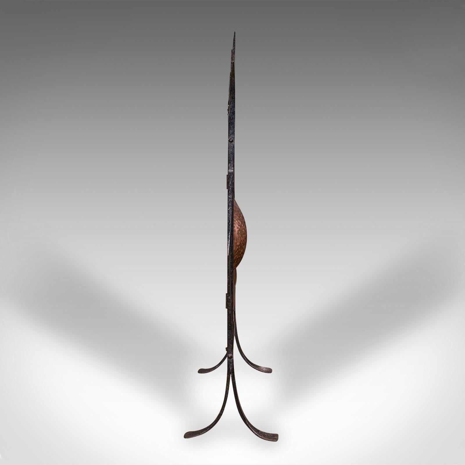 Antique Fire Screen, French, Copper, Fireplace Reflector, Art Nouveau, Victorian Francés en venta