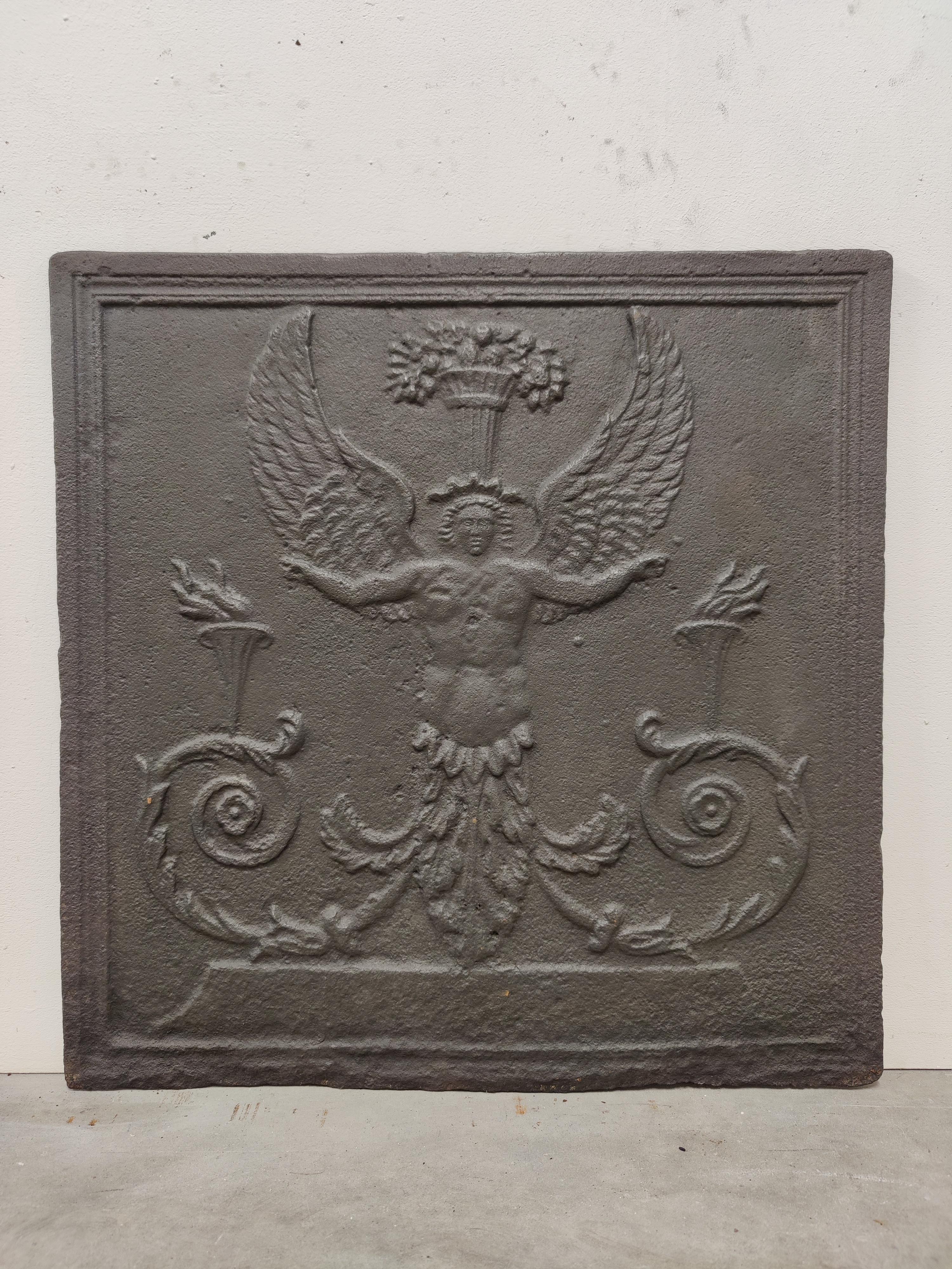 Antique Fireback / Backsplash, Archangel.

Nice square cast iron antique fireback displaying an archangel.
Great condition, can be used in a real gas or log fire.
Very decorative piece.
42 lbs / 19 kg.


 