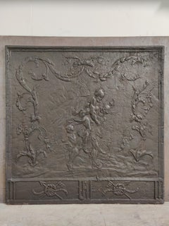 Antique Fireback / Backsplash, Carrying "The Wounded"