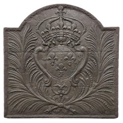 Antique Fireback / Backsplash, Coat Of Arms House Bourbon