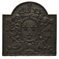 Antique Fireback / Backsplash " Coat of Arms of France"