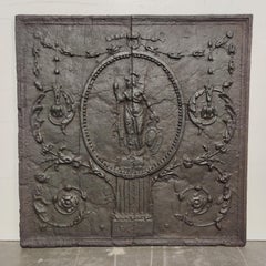 Antique Fireback / Backsplash, Knight in a Frame