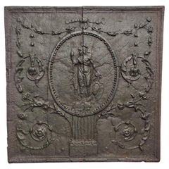 Antique Fireback / Backsplash, Knight in a Frame