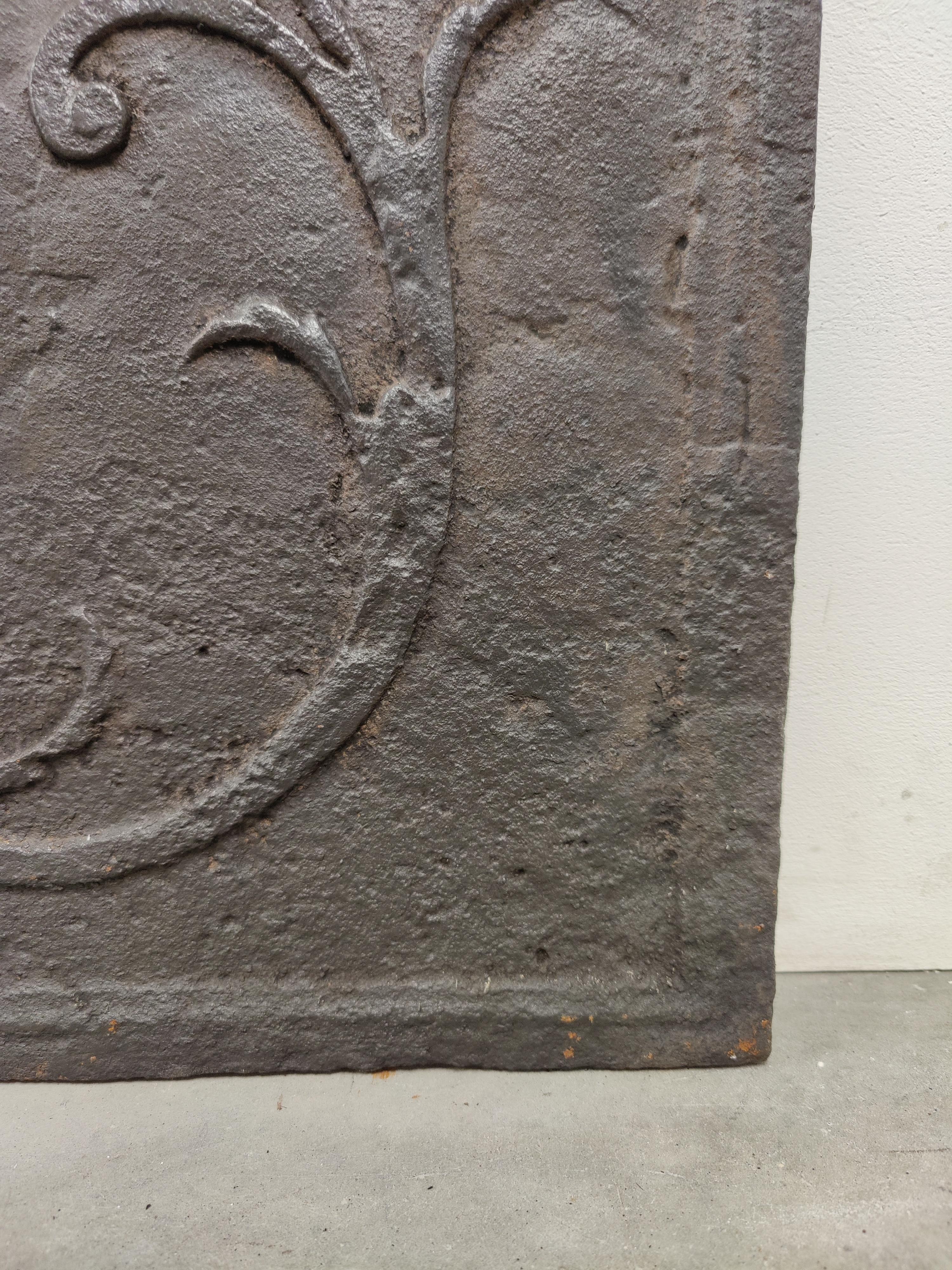 19th Century Antique Fireback / Backsplash, Man with Scythe For Sale